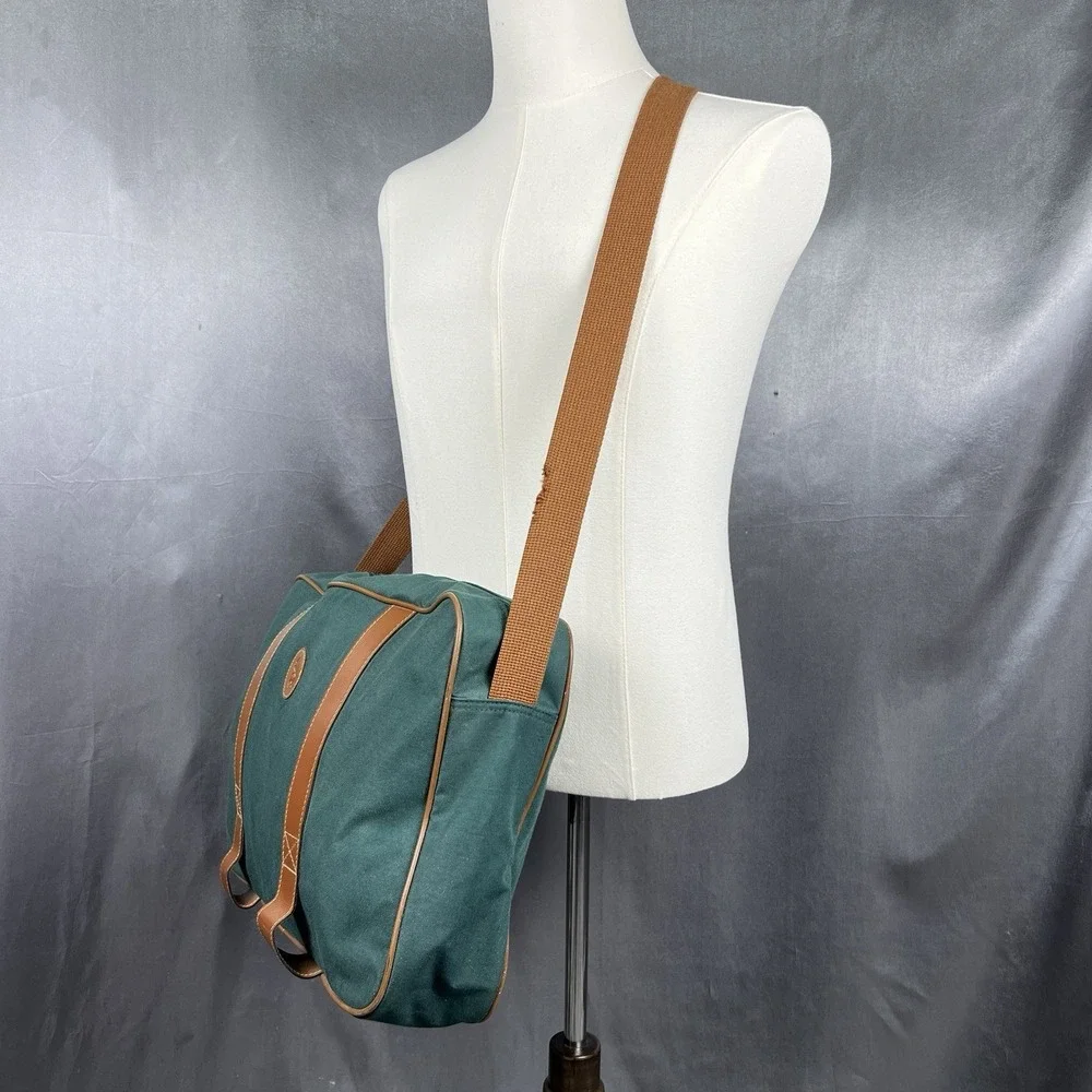 Polo Ralph Lauren Mens Bag Green Satchel Messenger Crossbody Travel Vintage 90s